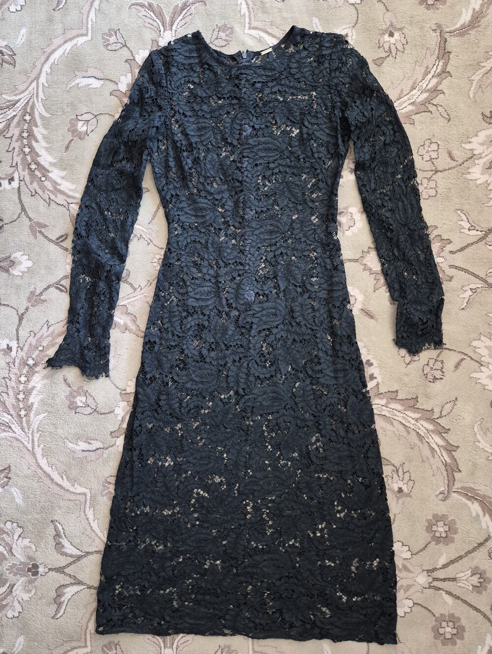 Adam Lippes Black Lace Midi Dress - XS